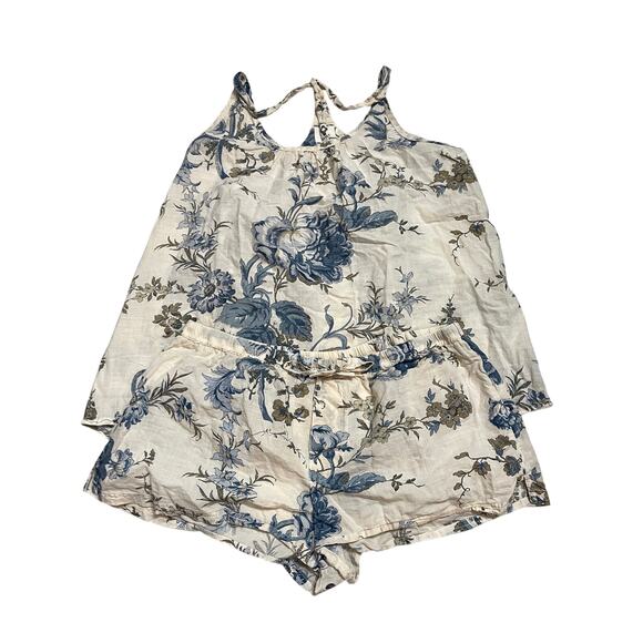 Bsbee Cotton Floral Pajama Set Toile Cottagecore Costal Womans S/M - Picture 1 of 10